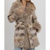 Women's SANTRO FUR BELTED COAT - Blue B - 4 of 4