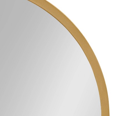 Gold Full-Length Rectangular Wall Mirror with Metal Frame