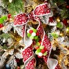 15'L Sullivans Christmas Cheerful Red Snowflake Ribbon, Red-White - 3 of 3