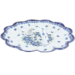 Blue Rose Polish Pottery 1559 Zaklady Egg Plate - 1 of 1