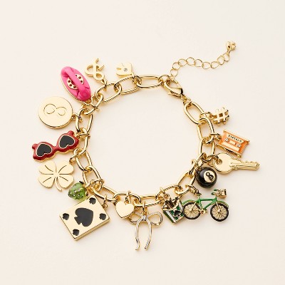 Mixed Novelty Chunky Charm Bracelet - kate spade new york x Target Gold