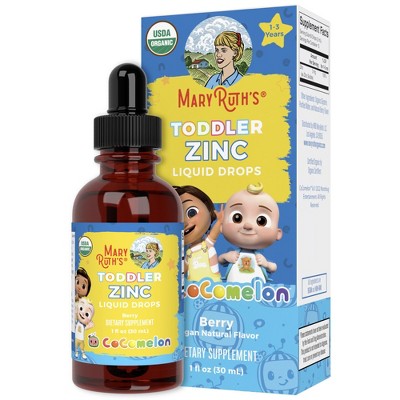 MaryRuth's Cocomelon Toddler Zinc Drops, Berry, Org, 1 oz