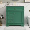 ORRD 30" Black Bathroom Vanity with Sink, 1 Tip-Out Drawer, 3 Drawers, Door Shelf & Soft-Close Door - 3 of 4