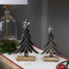 Northlight Pine Trees Textured Metal Christmas Decorations - 11" - Set of 2 - 2 of 4