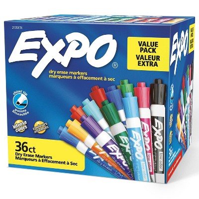 Expo 36ct Lo Odor Chisel Fashion Assorted Colors: Bold Dry Erase Markers, Multicolored, Art & Office Supplies, Ages 6+