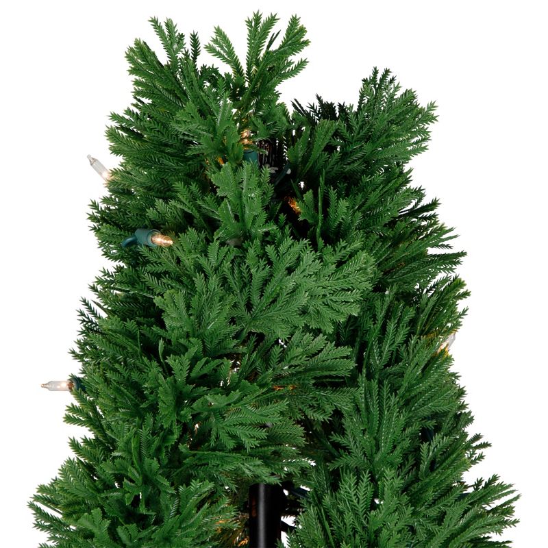 Northlight Real Touch™ Artificial Pre-Lit Cedar Double Spiral Topiary Tree, Clear Lights 4.5', 3 of 10