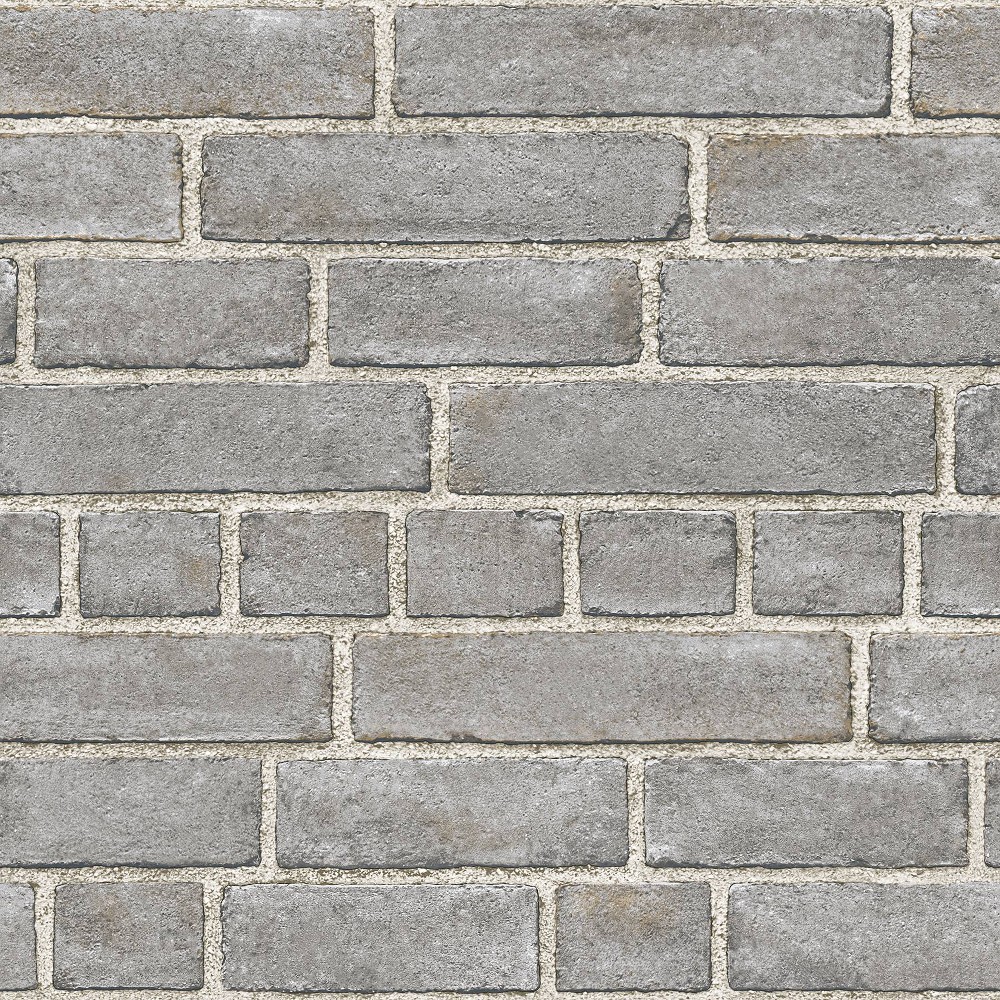 Photos - Wallpaper Nu Brick Peel and Stick  Gray