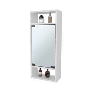 GlasFlength Decorative Wall Mirrors Bathroom Decor Cabinet Accent Mirror Vanity Medicine Cabinet Mirrors for Bathroom Wall, White, 11.8"*5.9"*28.3" - 1 of 4