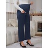 INSPIRE CHIC Women's Work Maternity Pants Business Stretchy Over the Belly Formal Pregnancy Trousers with Pockets - 2 of 4