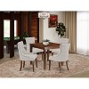 HomeStock 5-Pc Mahogany Finish Solid Wood Top - Square Dining Room Set - Seats 4 - 2 of 4