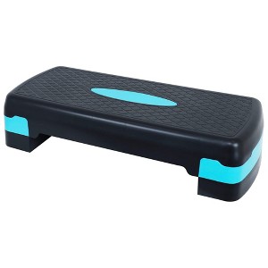 Fitvids Adjustable Aerobic Stepper Platform, Non-Slip Workout, 27", Black/Blue - 1 of 4