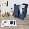 Bigso Estelle Canvas Fiberboard Upright Magazine Storage Box | Magazine Holder & Organizer for Papers | Magazine File Holder for Office Desks - 2 of 4