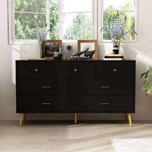 Famapy Modern 7 Drawers Dresser with Gold Metal Legs - 1 of 4