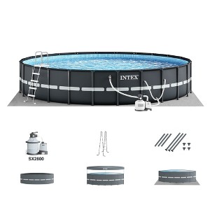 Intex Ultra XTR Deluxe Above Ground Swimming Pool Set, Includes Cartridge Sand Filter Pump, SuperTough Puncture Resistant, Rust Resistant, 24' x 52" - 1 of 4