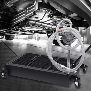20 Gallon Oil Drain Pan, Oil Drain Tank Foldable 76L Low Profile Oil Drain Pan, Large Capacity Oil Change Pan, with Pump, Hose - 1 of 4