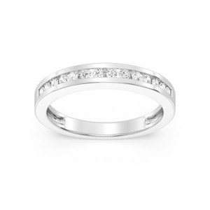 GILDED 1, 1/2, 1/4, 1/10 Carat Lab Grown Diamond in 925 Sterling Silver | Anniversary Wedding Band | Promise Rings | Eternity Stackable Rings | Size 7 - 1 of 4