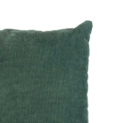 18x18 Green Corduroy Velvet Throw Pillow with Cotton and Polyester