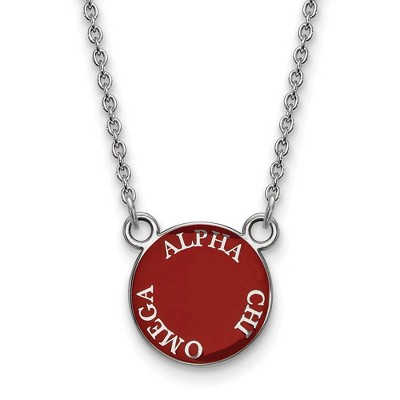 Black Bow Jewelry Sterling Silver Alpha Chi Omega Greek Life Necklace 18 Inch