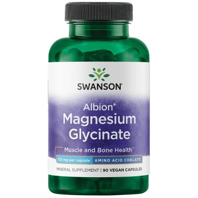 Swanson Albion Magnesium Glycinate, 133 mg, Supports Nerve, Muscle, Bone & Heart Health, Promotes Relaxation & A Restful Sleep