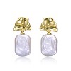 Guili Sterling Silver 14K Gold Plated Dangle Earrings Featuring a Classic Freshwater Pearl Accent for a Stylish and Elegant Everyday Wear Look - 2 of 2
