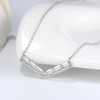 V Shape Necklace for Women Baguette Cz Sterling Silver Chain Ginger Lyne Collection - 2 of 4