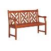 Solhome Lidwina Reddish Brown Tropical Wood Garden Bench for 3 Seaters - 2 of 4