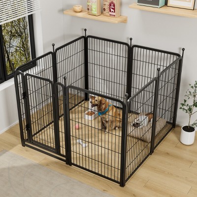LAOTIES Heavy Duty Dog Crate,Foldable Metal Dog Playpen,Indoor And Outdoor Pet Exercise Pen,Portable And Rust Resistant
