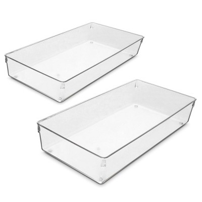 Clear BPA-Free Plastic Drawer Organizer Set for Office and Home