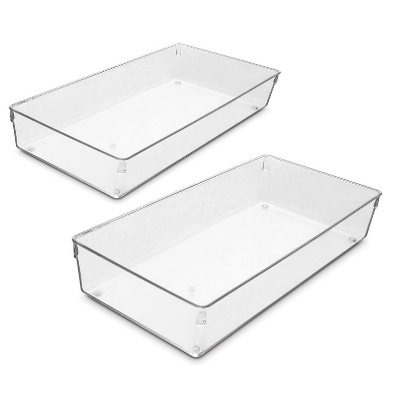 Sorbus Clear Drawer Organizer 2 Piece Set - high-quality durable - organize the office, kitchen, bathroom, and more - BPA-free, 2 of 4