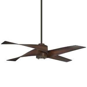 64" Minka Aire Industrial Indoor Ceiling Fan with LED Light Remote Control Oil Rubbed Bronze Tobacco for Living Room Kitchen Home - 1 of 4