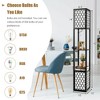 Tangkula Modern Shelf Floor Lamp, Freestanding Double Lamp w/ 2-Tier Wood Shelf & White Lampshade, E26 Bulb Base, Pull Chain & Foot Switch - 4 of 4