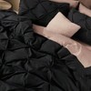 Black Queen Pinch Pleat Duvet Cover Set, 3 Pieces with Zipper Corner Ties, 90x90 Inch. - 3 of 4