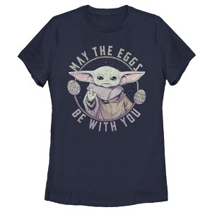 Women's Star Wars: The Mandalorian Grogu May the Eggs Be With You T-Shirt - 1 of 4