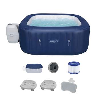 Bestway SaluSpa Hawaii AirJet Inflatable Hot Tub with 2 Pack Bestway SaluSpa Underwater Non Slip Pool and Spa Seat for Lawn and Garden Use