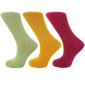 3 Pairs of Women's Mid-Calf Colorful Socks - Soft, Breathable, & Moisture-Wicking - 1 of 2