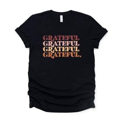 Simply Sage Market Grateful Stacked Short Sleeve Tee - S - Black