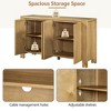 Gulches Natural 59 in Accent Cabinet with 4 Doors Adjustable Shelves and Distressed Finish for Dining Room Kitchen Living Room Storage - 4 of 4