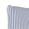 Navy Stripe Throw Pillow - Skyline Furniture: Indoor Linen & Cotton, Zipper Closure, Removable Cover - image 3 of 4