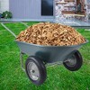 Garden Two Wheeled Trolley With 2 Large 15" Inflatable Wheels For Outdoor Lawn Yard Farm Ranch - 2 of 4