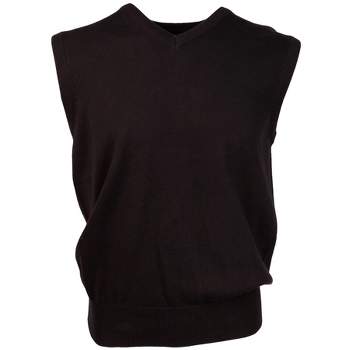 Solid Cotton V-Neck, Sleeve Less Sweater Vest