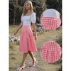 INSPIRE CHIC Women's Gingham Summer Causal Retro Flared Pleated A-Line Midi Skirts - 2 of 4