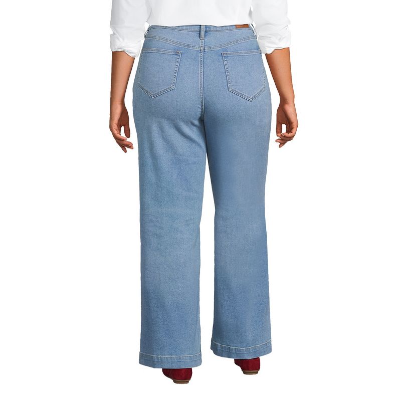 Lands' End Women's Recover High Rise Wide Leg Blue Jeans, 2 of 5