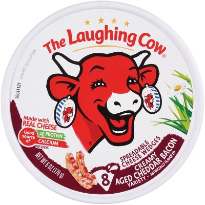 The Laughing Cow Aged Cheddar Bacon Spreadable Cheese Wedge - 6oz/8ct Wedges