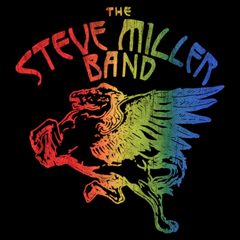 Women's Steve Miller Band Rainbow Pegasus Logo T-Shirt, 2 of 5