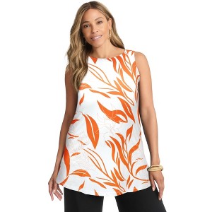 Jessica London Women's Plus Size Stretch Knit Tunic Tank - 1 of 4
