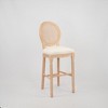 Vatros French Country Wooden Barstools Set of 2, Rattan Back, 30.7"H - 2 of 4