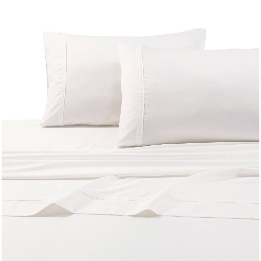 Photos - Bed Linen Queen 500 Thread Count Oversized Flat Sheet Ivory - Tribeca Living