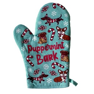 Puppermint Bark Oven Mitt Funny Pet Puppy Lover Festive Christmas Kitchen Glove - Crazy Dog Bakeware - 1 of 4