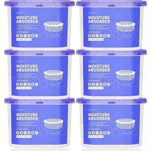 CLEVAST Moisture Absorbers Boxes, 10 OZ, 6 Pack, Dehumidifier Box for Closet, Absorber in Wardrobes, Bedrooms, Bathrooms, RV - 1 of 4