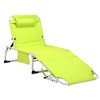 PAGED Outdoor Patio Chaise Lounge Chair, 3-in-1 Heavy Duty Tanning Chair with Face Hole and 5-Position Folding for Portable Lay Flat Beach, Pink - 3 of 4